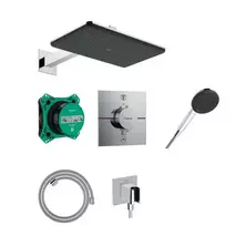 Dušo sistema Hansgrohe Raindance Alive Q su termostatu, įmontuojama, 21x34 cm, 3 režimai, chromas, 24620000
