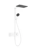 Dušo sistema Hansgrohe Raindance Alive Q su termostatu, 21x34 cm, 3 režimai, matinė balta, 24580700