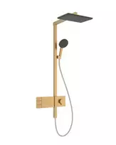 Dušo sistema Hansgrohe Raindance Alive Q su termostatu, 21x34 cm, 3 režimai, matinė bronza, 24590140