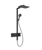 Dušo sistema Hansgrohe Raindance Alive Q su termostatu, 21x34 cm, 3 režimai, matinė juoda, 24590670