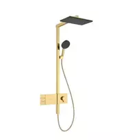 Dušo sistema Hansgrohe Raindance Alive Q su termostatu, 21x34 cm, 3 režimai, poliruotas auksas, 24590990