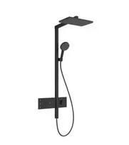 Dušo sistema Hansgrohe Raindance Alive Q su termostatu, 21x34 cm, 3 režimai, EcoSmart, matinė juoda, 24591670 NEW