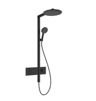 Dušo sistema Hansgrohe Raindance Alive S su termostatu, skersmuo 30 cm, 3 režimai, EcoSmart, matinė juoda, 24583670 NEW
