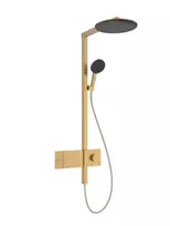 Dušo sistema Hansgrohe Raindance Alive S su termostatu, diametras 30 cm, 3 režimai, EcoSmart, matinė bronza, 24583140 NEW