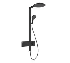 Hansgrohe Raindance Alive S dušo sistema su termostatu, Ø30 cm, 3 režimai, matinė juoda, 24595670