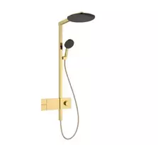 Dušo sistema Hansgrohe Raindance Alive S su termostatu, skersmuo 30 cm, 3 režimai, EcoSmart, poliruotas auksas, 24583990