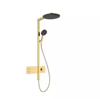 Dušo sistema Hansgrohe Raindance Alive S su termostatu, diametras 30 cm, 3 režimai, EcoSmart, poliruotas aukso, 24596990 NEW