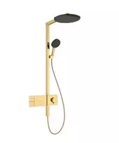 Dušo sistema Hansgrohe Raindance Alive S, su termostatu, diametras 30 cm, 3 režimai, poliruota auksinė, 24582990 NEW