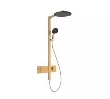 Dušo sistema Hansgrohe Raindance Alive S su termostatu, diametras 30 cm, 3 režimai, EcoSmart, matinė bronza, 24596140