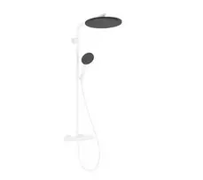 Dušo sistema Hansgrohe Raindance Alive S Puro su termostatu, 21x34 cm, 3 režimai, matinė balta, 24592700