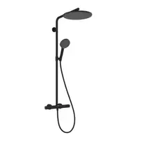 Dušo sistema Hansgrohe Raindance Alive S Puro su termostatu, 21x34 cm, 3 režimai, matinė juoda, 24592670