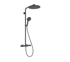 Dušo sistema Hansgrohe Raindance Alive S Puro su termostatu, 21x34 cm, 3 režimai, matinė juoda, 24592340