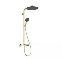 Dušo sistema Hansgrohe Raindance Alive S Puro su termostatu, 21x34 cm, 3 režimai, blizganti auksinė, 24592990