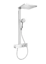 Dušo sistema Hansgrohe Raindance E su termostatu, 30x30 cm, EcoSmart, matinė balta, 27362700