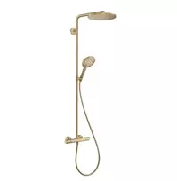 Dušo sistema Hansgrohe Raindance S su termostatu, skersmuo 24 cm, 3 režimai, EcoSmart+, matinė bronza, 28825140