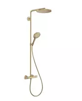 Dušo sistema Hansgrohe Raindance S su termostatu, skersmuo 24 cm, 3 režimai, EcoSmart, matinė bronza, 28823140