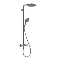 Dušo sistema Hansgrohe Raindance S su termostatu, Ø24 cm, 3 režimai, EcoSmart+, matinė juoda chromuota, 28825340 NEW