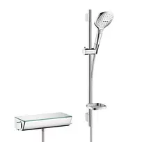 Dušo komplektas Hansgrohe Raindance Select E su termostatu Ecostat Select, 3 režimai, baltas/chromas, 27038400