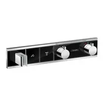 Dušo maišytuvas Hansgrohe RainSelect termostatinis įmontuojamas, 2 išėjimai, matinė juoda/chromas, 15355600