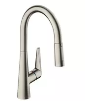 Virtuvės kriauklės maišytuvas Hansgrohe Talis M51 su ištraukiamu purkštuvu, sBOX, nerūdijantis plienas, 73850800 NEW