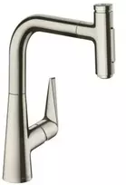 Virtuvės kriauklės maišytuvas Hansgrohe Talis Select M51, ištraukiamas purkštukas, sBOX, nerūdijančio plieno efektas, 73868800 NEW