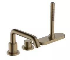 Vonios maišytuvas Hansgrohe Tecturis S, montavimas ant vonios krašto su sBox, matinė bronza, 73447140