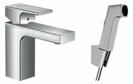 Hansgrohe Vernis Shape praustuvo maišytuvas su Bidetta rankine duše, chromas, 71216000