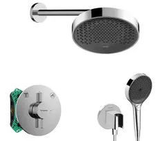 Dušo sistema Hansgrohe įmontuojamas maišytuvas, diametras 25 cm, 3 režimai, chromas, SANI21HHH004 NEW