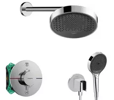Dušo sistema Hansgrohe įmontuojama su termostatu, skersmuo 25 cm, 3 režimai, chromas, SANI21HHH006 NEW
