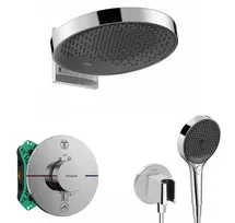 Dušo sistema Hansgrohe su termostatu, įmontuojama, skersmuo 36 cm, 3 režimai, chromas, SANI21HHH010