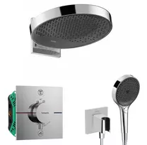Dušo sistema Hansgrohe, su termostatu, įmontuojama, skersmuo 36 cm, 3 režimai, chromas, SANI21HHH011 NEW