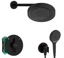 Dušo sistema Hansgrohe įmontuojamas maišytuvas, diam. 25 cm, 3 režimai, matinė juoda, SANI21HHH404