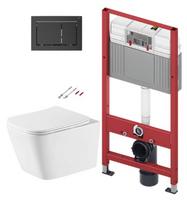 TECEbase rėminis WC komplektas su Kielle Arkas I Vortex Rimless+ klozetu, SoftClose dangčiu ir TECEnow juoda mygtuku