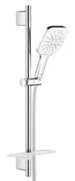 Dušo komplektas Grohe Rainshower SmartActive Cube 130, 3 režimai, stovas 60 cm su žarna, 9,5 l/min, Moon White, 26584LS0
