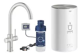 Vonios kriausmės maišytuvas Grohe Red Duo su boileryje ir filtru, supersteel, 30083DC1