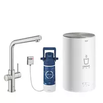 Grohe Red Duo virtuvės maišytuvas su vandens šildytuvu ir filtru, supersteel, 30327DC1