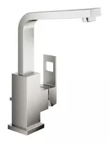 Vonios kambario praustuvo maišytuvas Grohe Eurocube su Pop-Up vožtuvu, supersteel, 23135DC0