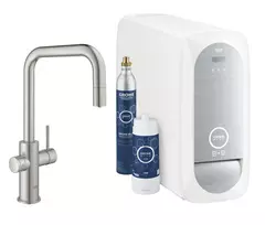 Vonios kambario praustuvo maišytuvas Grohe Blue Home su aušintuvu ir filtravimo funkcija, supersteel, 31543DC0