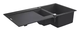 Virtuvės kriauklė Grohe K500, su vožtuvu 100x50 cm, granitinė juoda, 31646AP0 NEW