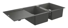 Virtuvinė kriauklė Grohe K500, su vožtuvu 116x50 cm, granitinė juoda, 31647AP0 NEW