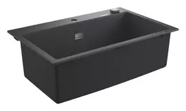 Virtuvės kriauklė Grohe K700 su vožtuvu, granulito juoda, 78×51 cm, 31652AP0