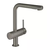 Virtuvės kriauklės maišytuvas Grohe Minta, ištraukiama dušo galvutė, matinė Hard Graphite, 31558AL0