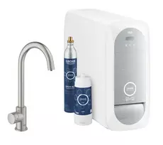 Virtuvės maišytuvas Grohe Blue Home su aušinimo įranga ir filtravimo funkcija, SuperSteel, 31498DC1