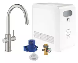 Virtuvės kriauklės maišytuvas Grohe Blue Professional, su aušintuvu ir filtravimo funkcija, ištraukiamas antgalis, supersteel, 31325DC2 NEW