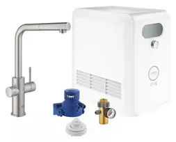 Virtuvės maišytuvas Grohe Blue Professional su aušintuvu ir filtru, ištraukiamas purkštuvas, SuperSteel, 31326DC2 NEW