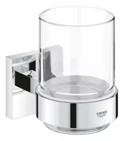 Dantų šepetėlio laikiklis Grohe QuickFix Start Cube, stiklas/chromas, 41097000 NEW