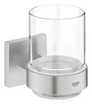 Dantų šepetėlio laikiklis Grohe QuickFix Start Cube, stiklas/supersteel, 41097DC0 NEW