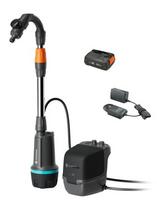Panardinamas (drenažinis) siurblys Gardena 2400 Comfort 18V lietaus vandeniui su 2,5 Ah akumuliatoriumi ir įkrovikliu, 970825301