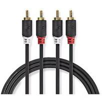 Nedis Audio Cable 2x  RCA -> 2 x RCA 5m Black CABW24200AT50