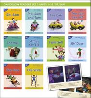 Phonic Books Dandelion Readers Set 3 Units 1-10 Sit, Sam (Alphabet Code Blending 4 and 5 Sound Words): Decodable Books for Beginner Readers Alphabet Code Blending 4 and 5 Sound Words